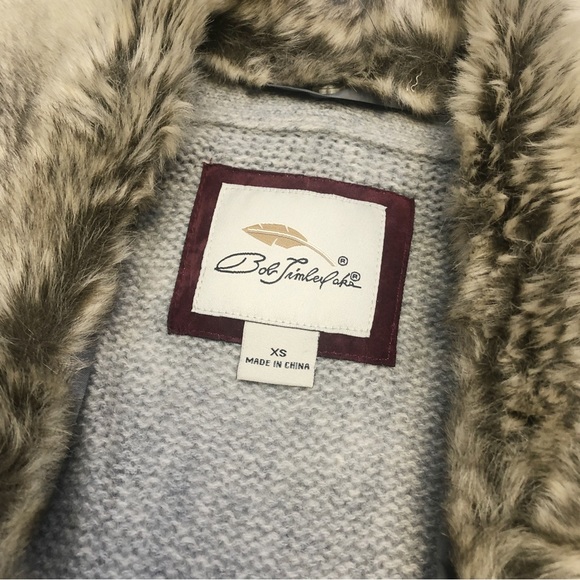 Bob Timberlake Faux Fur Collar Wool Vest XS - Picture 8 of 8